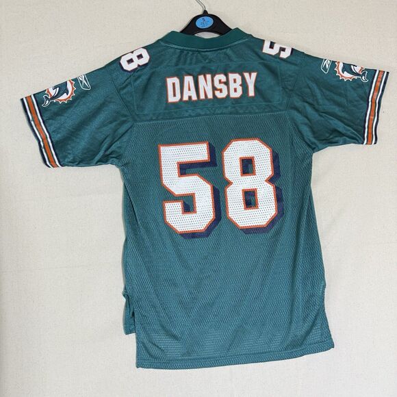 REEBOK Miami Dolphins NFL On-Field Jersey Kids Medium(10-12) #58 Karlos Dansby - Picture 1 of 8